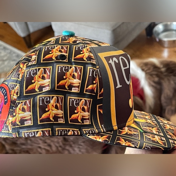 Relax: "Banana Massage" Wearable Watercolor Artisan SnapBack Flat Bill Hat / Cap - Picture 2 of 7